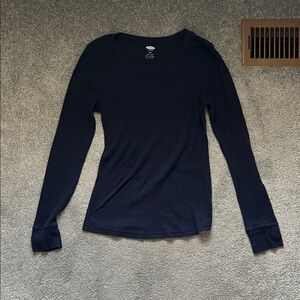 Old Navy Dark Blue Ribbed Knit Top
